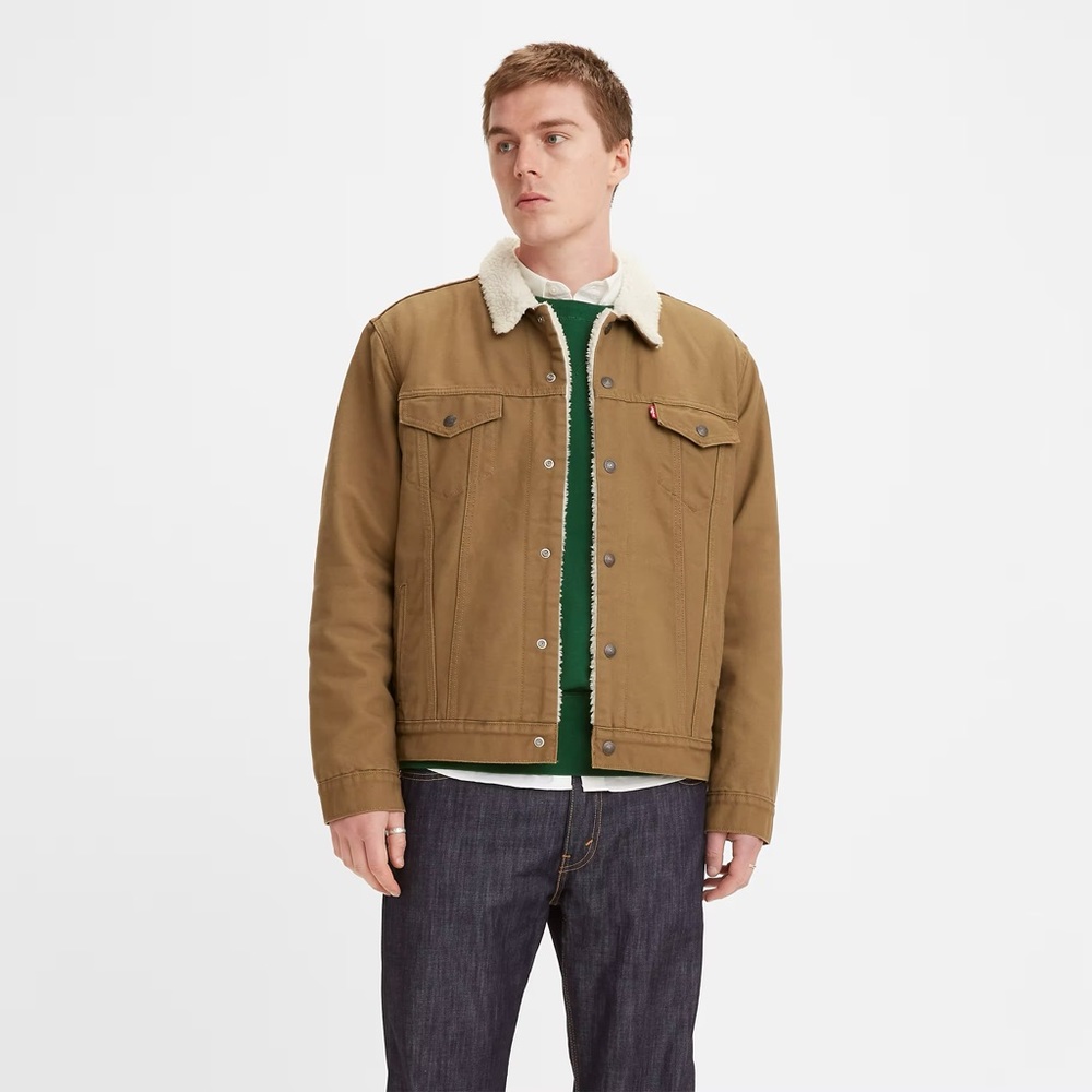 NWT Levi’s $98 Canvas Sherpa Trucker
